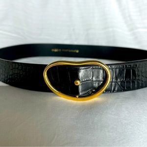 Lizzie Fortunato Wide Georgia Belt (Black, Small)